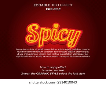 spicy text effect, font editable, typography, 3d text. vector template