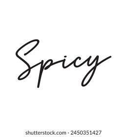 spicy text on white background.