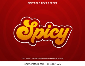 spicy text style template with retro bold font concept use for food brand label 