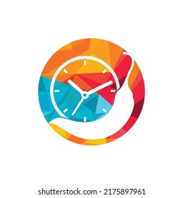 Spicy time vector logo design template. Chili with clock icon vector design.