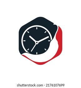 Spicy time vector logo design template. Chili with clock icon vector design.