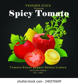 spicy tomato juice label
