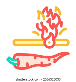 spicy vegetable burn scale color icon vector. spicy vegetable burn scale sign. isolated symbol illustration