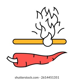 spicy vegetable burn scale line icon vector. spicy vegetable burn scale sign. isolated symbol illustration