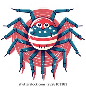 Araña 4 de julio Cute al estilo de un animal colorido