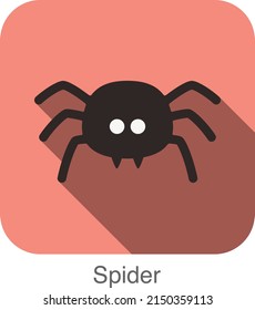 Spider animal face icon, vector illustration