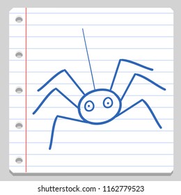 Spider Animal Halloween Notebook School Doodle Icon Symbol Sketch Line Art