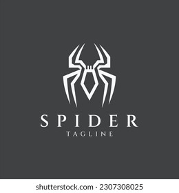 Spider animal logo design vector illustration