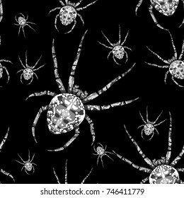 spider Araneus seamless wallpaper