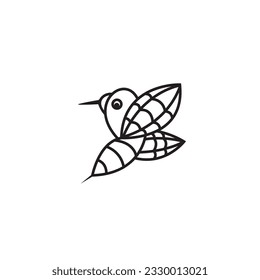 spider bee logo icon line illustration design vector