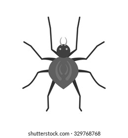 Spider, black, insect icon vector image. Can also be used for Animals and Insects. Suitable for mobile apps, web apps and print media.