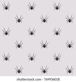 Spider with black shiny diamonds. Seamless pattern. Gothick style. Element for the design of packaging, textiles, jewelry. Realistic image of a precious stone. Top view, isolated image. Vector EPS8.