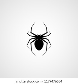 Spider black silhouette. Vector icon