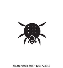 Spider black vector concept icon. Spider flat illustration, sign