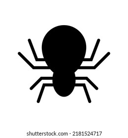 Spider black vector icon on white background