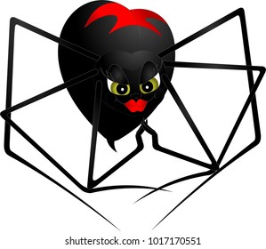 spider black widow with red symbol on the back