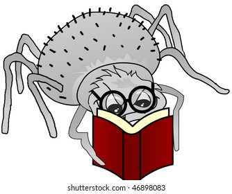 spider book and glasses