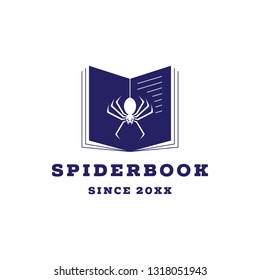 spider book logo vector icon illustration