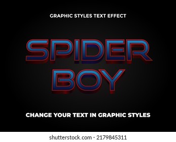 SPIDER BOY SUPERHERO LOGO GRAPHIC STYLES TEXT EFFECT