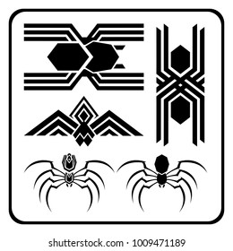Spider Bug Pictogram Vector Icon and Symbol Set