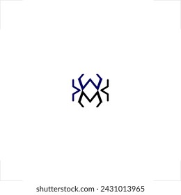 spider bug W M letter logo