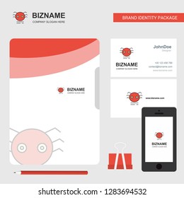 Spider Business Logo, File Cover Visiting Card and Mobile App Design. Vector Illustration
