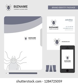 Spider Business Logo, File Cover Visiting Card and Mobile App Design. Vector Illustration