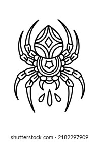 La araña. Se puede usar como dibujo de un tatuaje.