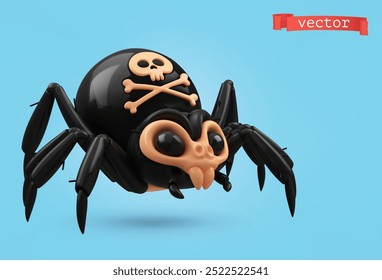 Spider-Cartoon, Zeichen 3D-Render, Vektorsymbol