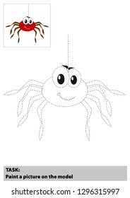 Spider Cartoon. Coloring book for children. Vector