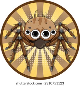 Spider in cartoon style illustration