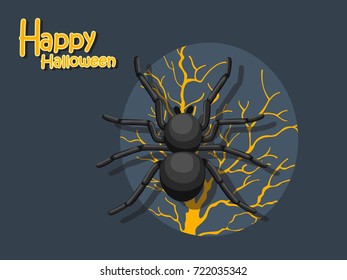 Spider cartoon vector halloween on background.Trick or Treat Concept