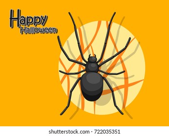 Spider cartoon vector halloween on background.Trick or Treat Concept