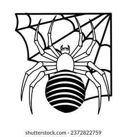 Spider Character of Hallowen Isolated Retro Cartoon Vector