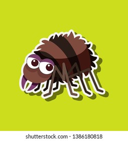 A spider character sticker illustration