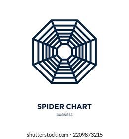 Spider Chart Icon From Business Collection. Thin Linear Spider Chart, Chart, Diagram Outline Icon Isolated On White Background. Line Vector Spider Chart Sign, Symbol For Web And Mobile