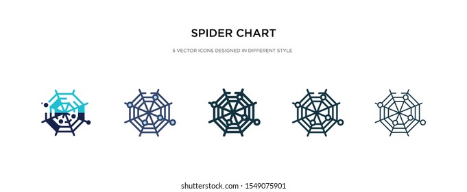 Spider Chart Icon In Different Style Vector Illustration. Two Colored And Black Spider Chart Vector Icons Designed In Filled, Outline, Line And Stroke Style Can Be Used For Web, Mobile, Ui