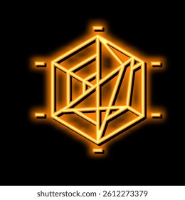 spider chart neon light sign vector. spider chart illustration
