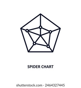 spider chart outline icon.  Thin line icon from business collection. Editable vector isolated on white background