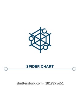 Spider Chart Outline Vector Icon. Simple Element Illustration. Spider Chart Outline Icon From Editable Business Concept. Can Be Used For Web And Mobile
