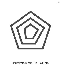 Spider chart or radar graph for statistics display vector icon design.