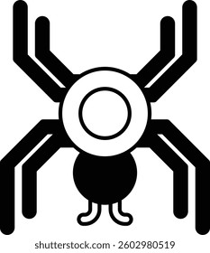 A spider with a circle in the middle