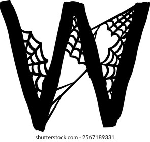 Spider Cob Web Letter Alphabet W