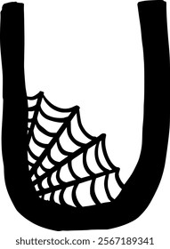 Spider Cob Web Letter Alphabet U