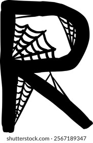 Spider Cob Web Letter Alphabet R