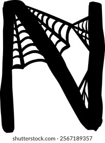 Spider Cob Web Letter Alphabet N