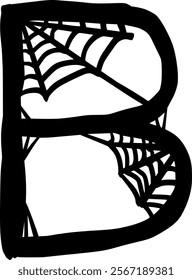 Spider Cob Web Letter Alphabet B