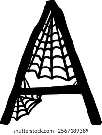 Spider Cob Web Letter Alphabet A