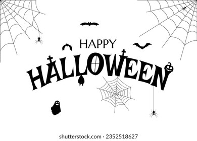 Spider and cobweb background. The scary of the halloween