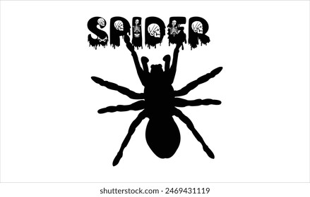 Spider and cobweb background. The scary of the halloween symbol Isolated on blue and purple vector illustration.